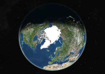 Globe Centered on the North Pole